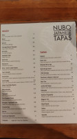 Nubo Japanese Tapas menu
