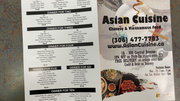 Asian Cuisine menu