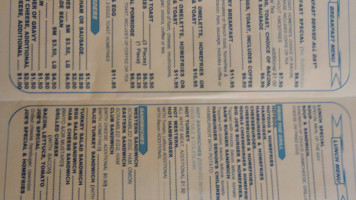 Joe's Diner menu