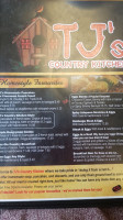 T J's Country Kitchen menu