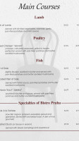Bistro Praha menu