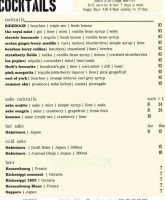Sidedoor Contemporary Kitchen & Bar menu