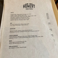 Honest Weight menu