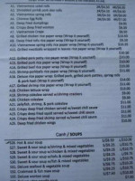 T.H. Dang menu