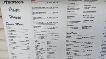 Amorosa Pasta House menu