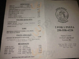 Uncle Dave's Pizzaria menu