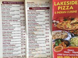 Lake Side Pizza menu