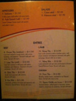 Massawa menu
