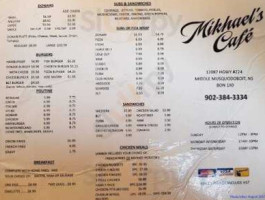 Mikhael's Cafe menu