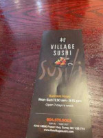 Village Sushi menu
