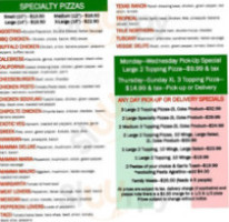 Agostino's Pizzeria menu