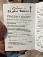 Skylon Tower Revolving Dining Room menu