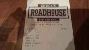 Chuck's Roadhouse menu