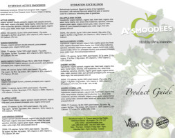 A+ Smoodees menu