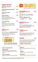 Chilaquiles menu