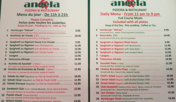 Angela Pizzeria & Restaurant menu