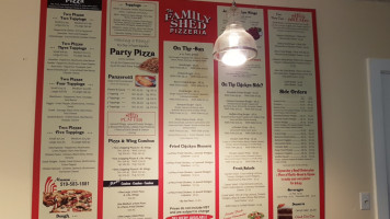 The Family Shed Pizzeria menu