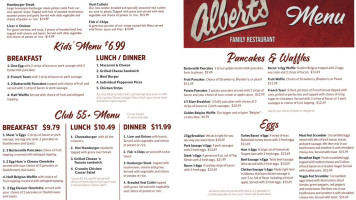 Albert's Family Restaurant menu