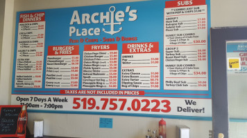 Archie's Fish And Chips inside