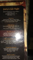 Patty's Pub menu