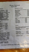 Barney's Restaurant menu
