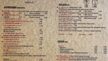 Thida's Thai menu