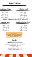 Bomber Chicken menu