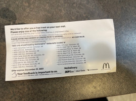 Mcdonald's menu