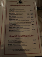 Zorro's Steakhouse Tavern menu