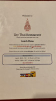 Lhy Thai Restaurant menu