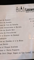 Café Lézard menu