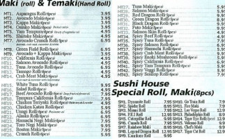Sushi House Japanese Restaurant menu