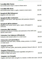 L'Artista Restaurant menu