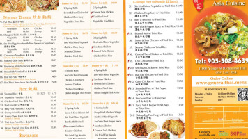General Thai & Chinese Cuisine menu