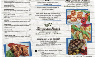 The Garden Houzz menu