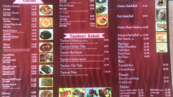 Tandoori Kabab Hut menu