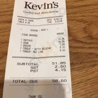 Kevin's food