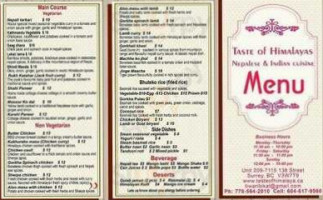 Taste Of Himalayas menu
