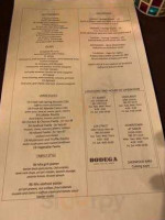 Bodega Tapas Wine menu