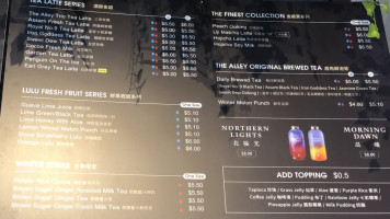 The Alley menu