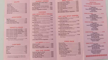 South Shore menu