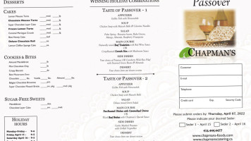 Chapman's menu