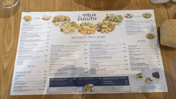 Au Vieux Duluth menu