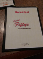 Maria's Fifties Diner menu