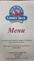 Lobster Deck Eat In Take-out Licensed menu