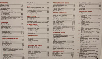 China King Buffet menu