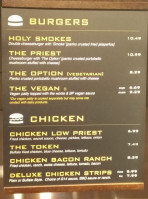 The Burgers Priest menu