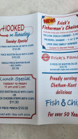 Frick's Fish Chips menu