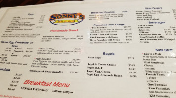 Sonny's Bar and Grill menu