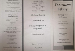 Thoro West Bakery menu